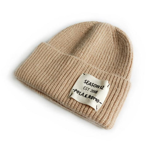 Cloth logo embroidery letter flanging knit cap 17.32-19.68 inches